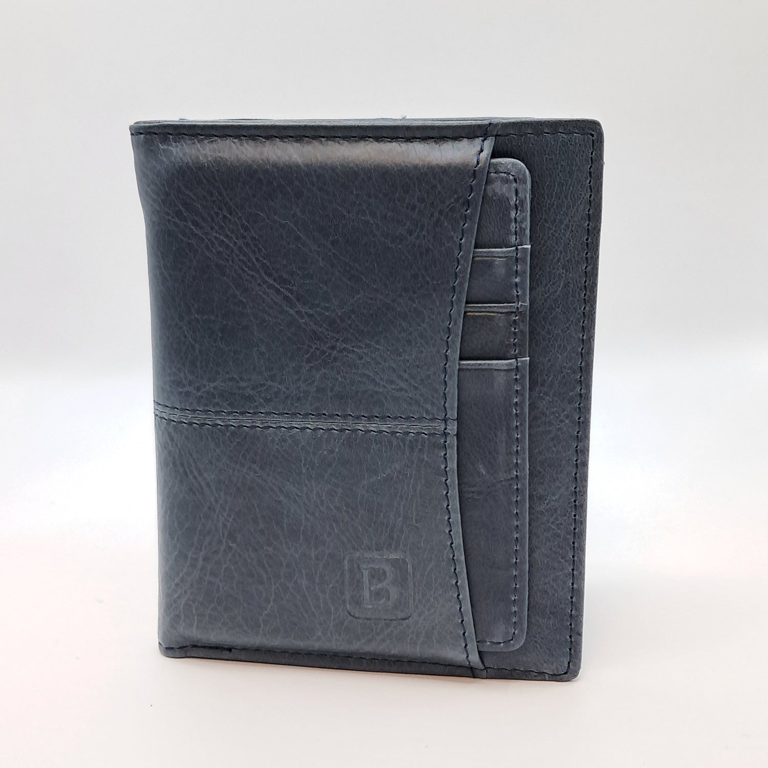 Billetera cuero tarjetero extraíble blue