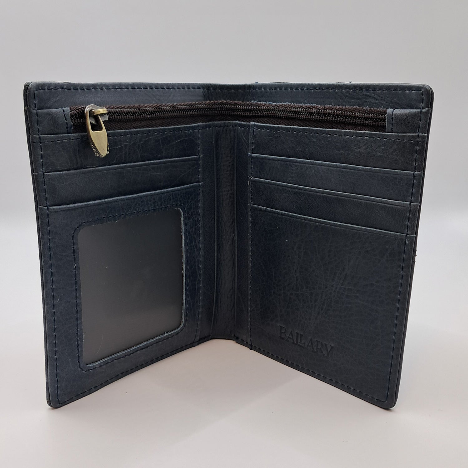 Billetera cuero tarjetero extraíble blue