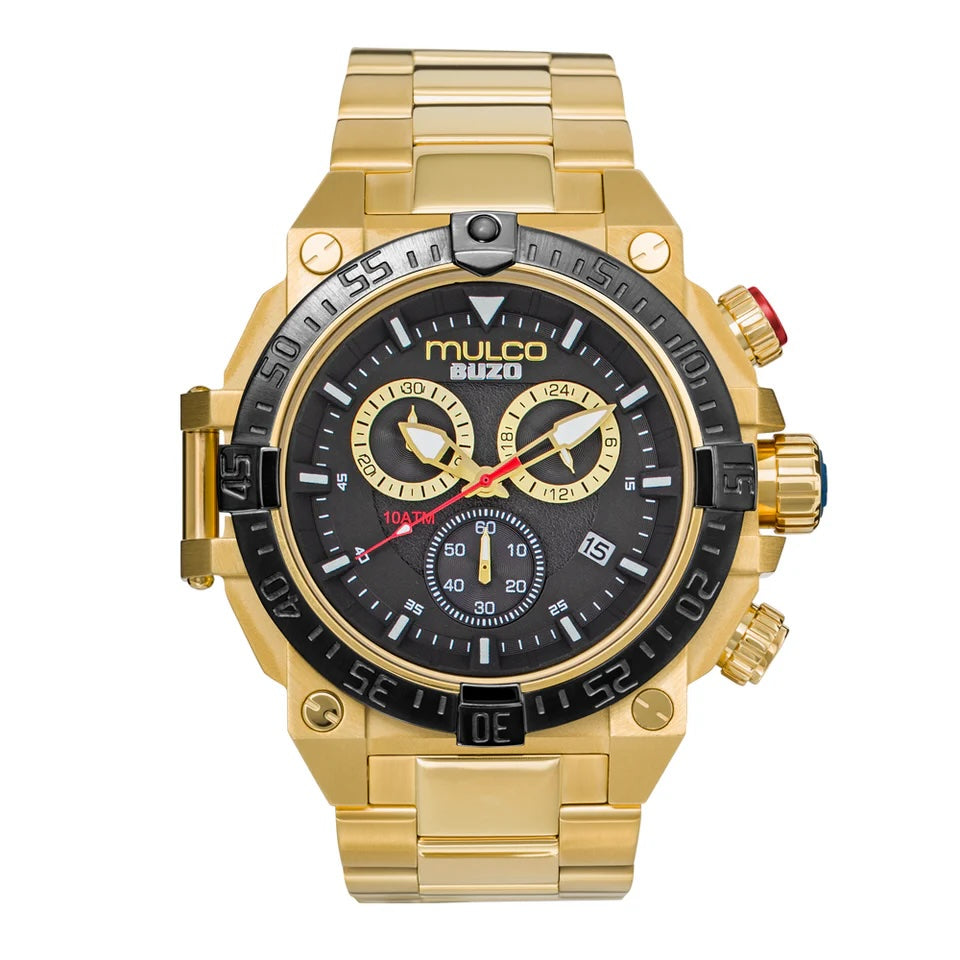 Reloj Mulco Buzo Stainless Steel Band Gold Black Miyota JS05