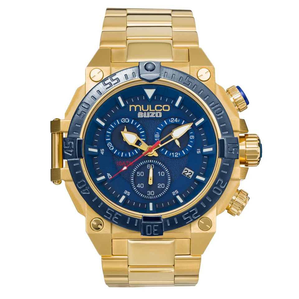 Reloj Mulco Buzo Stainless Steel Band Gold & Blue Miyota JS05