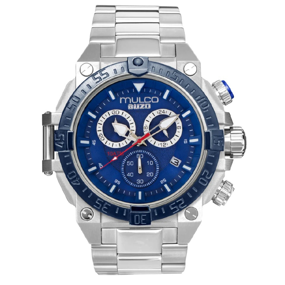 Reloj Mulco Buzo Stainless Steel Band Silver & Blue Miyota JS05