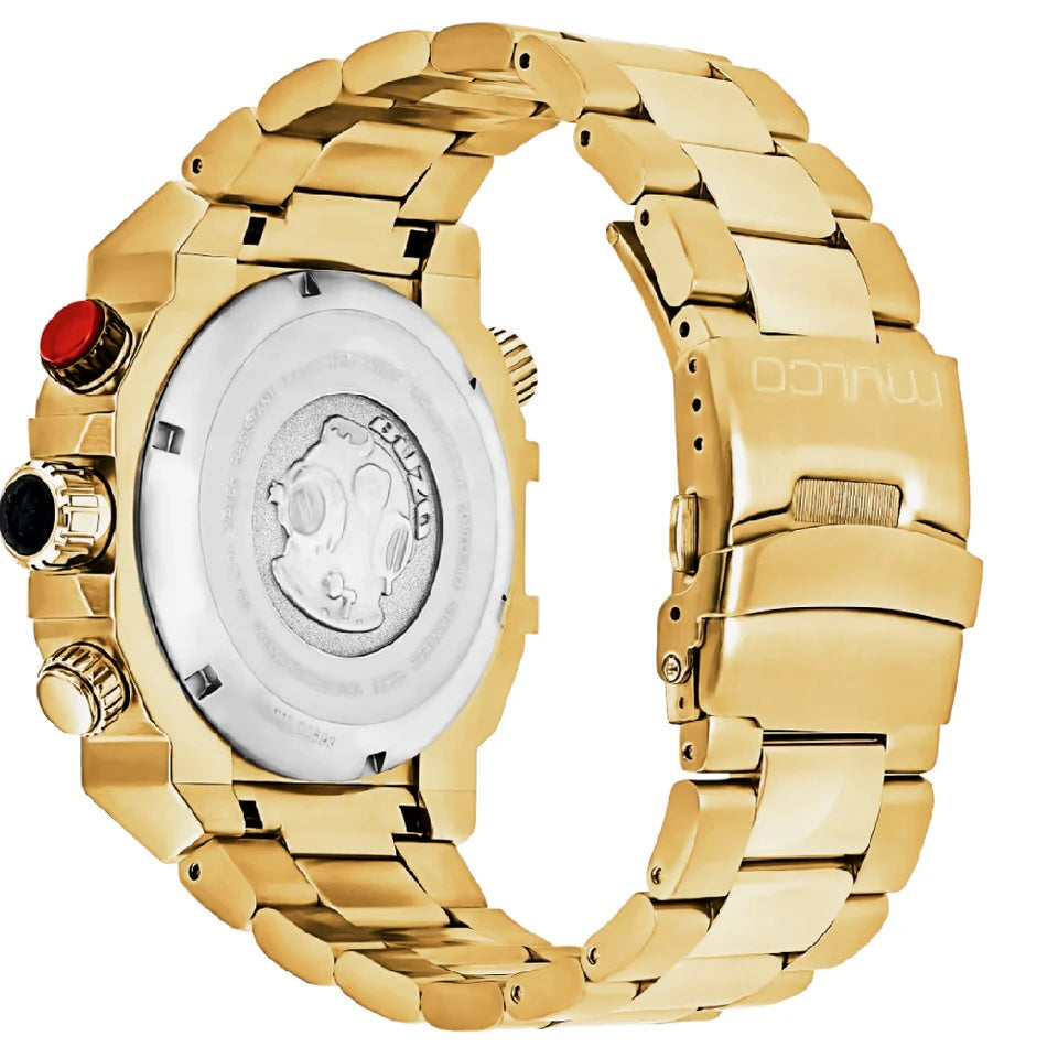 Reloj Mulco Buzo Stainless Steel Band Gold & Black Miyota JS05