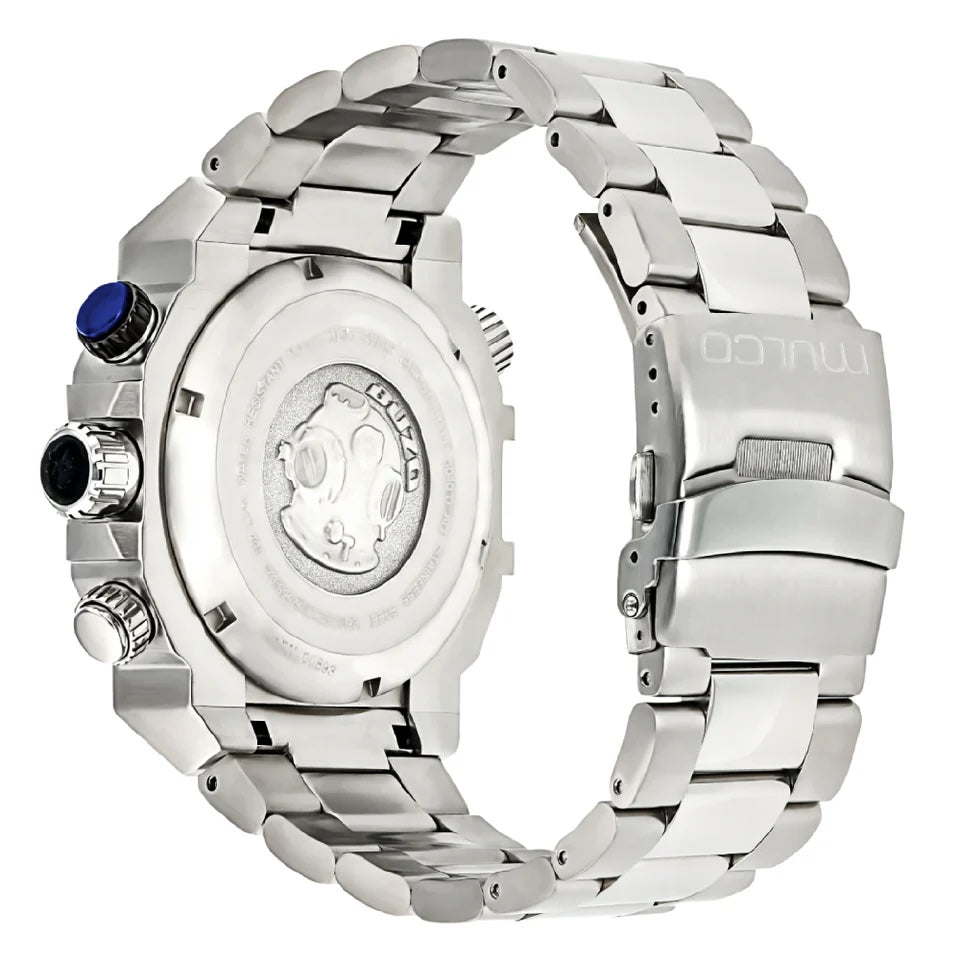 Reloj Mulco Buzo Stainless Steel Band Silver & Blue Miyota JS05