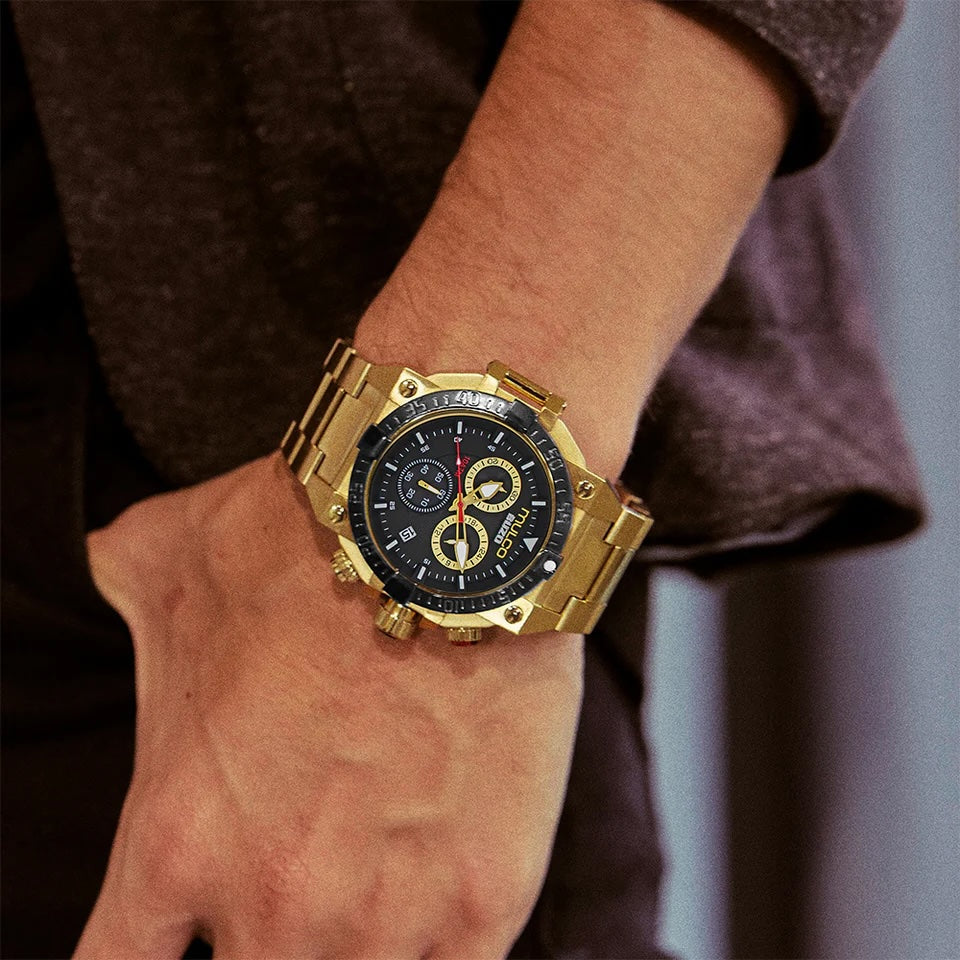 Reloj Mulco Buzo Stainless Steel Band Gold & Black Miyota JS05