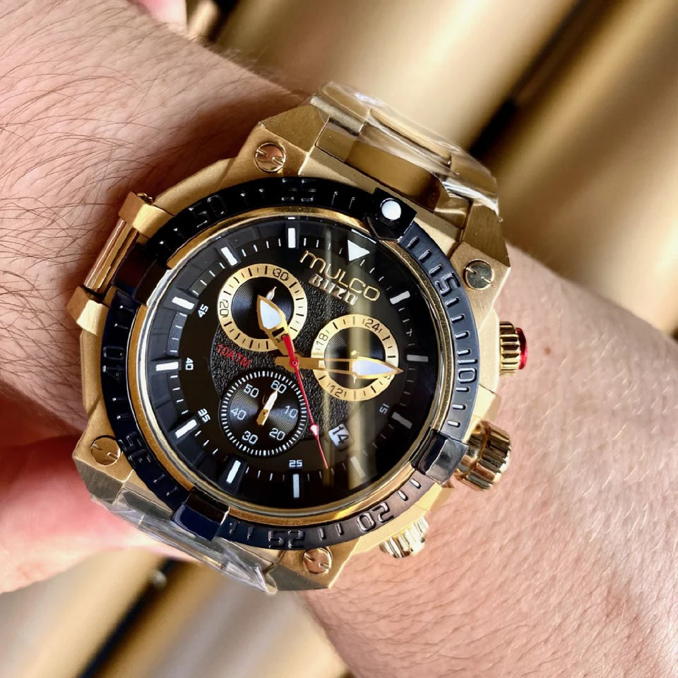 Reloj Mulco Buzo Stainless Steel Band Gold & Black Miyota JS05