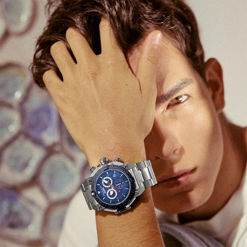 Reloj Mulco Buzo Stainless Steel Band Silver & Blue Miyota JS05