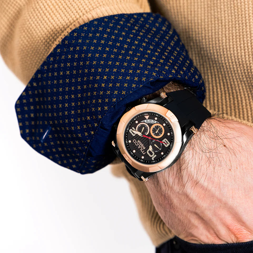 Reloj Mulco Kripton Viper Black and Rose Gold Miyota JP25
