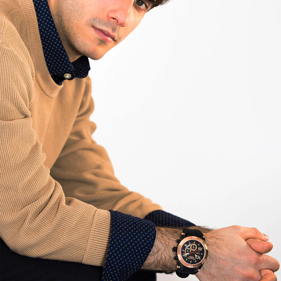 Reloj Mulco Kripton Viper Black and Rose Gold Miyota JP25