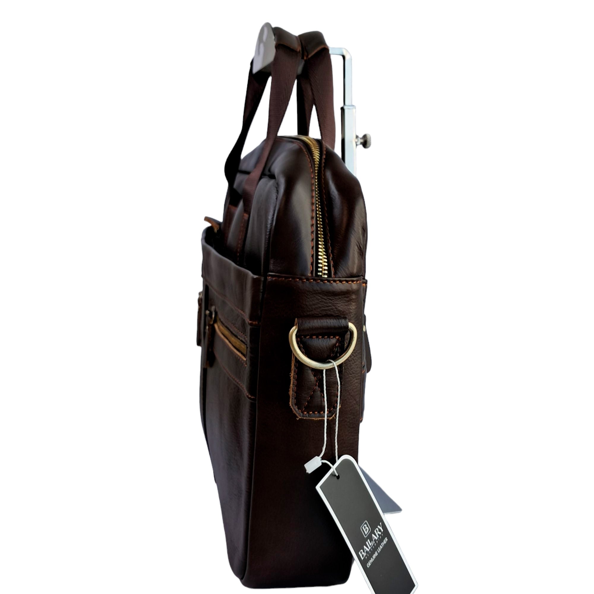 Bolso maletín cuero darkcoffee