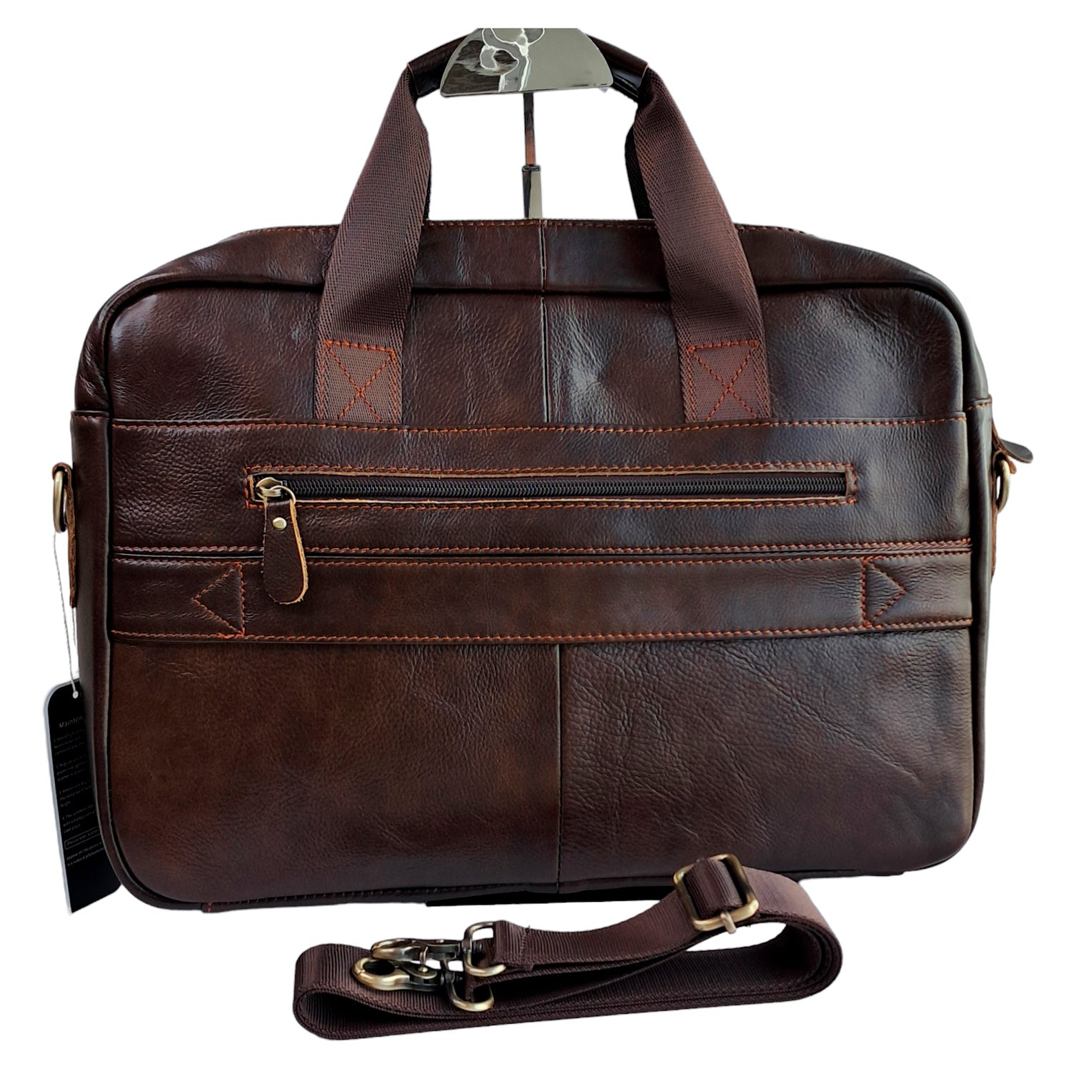 Bolso maletín cuero darkcoffee