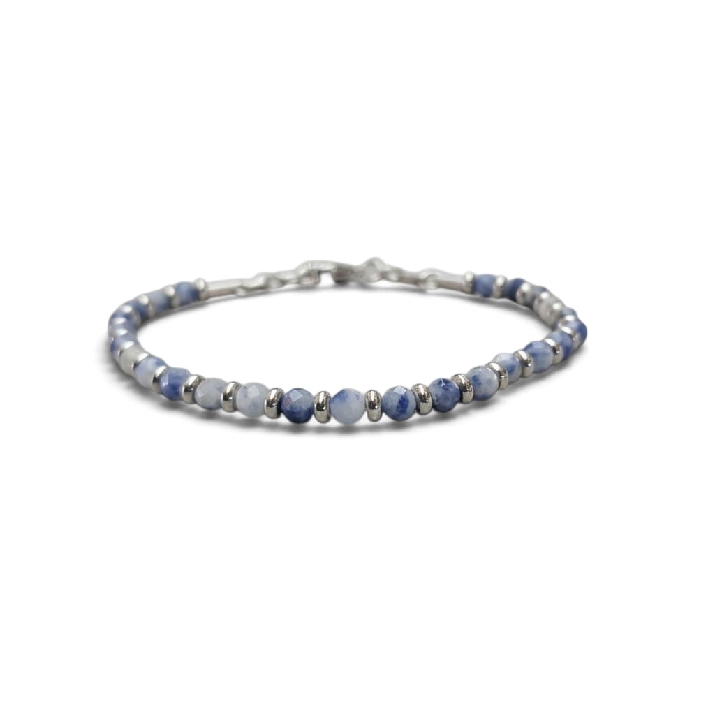 Pulsera Piedra Natural Picasso Blue –Broche Langosta