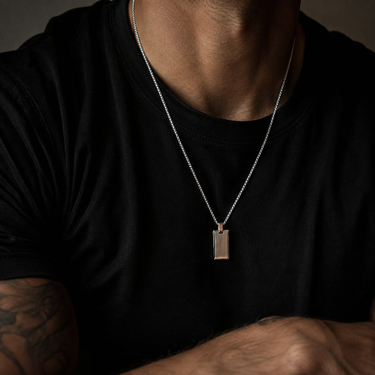 Collar Acero 316L – Placa Táctica– Silver Edition