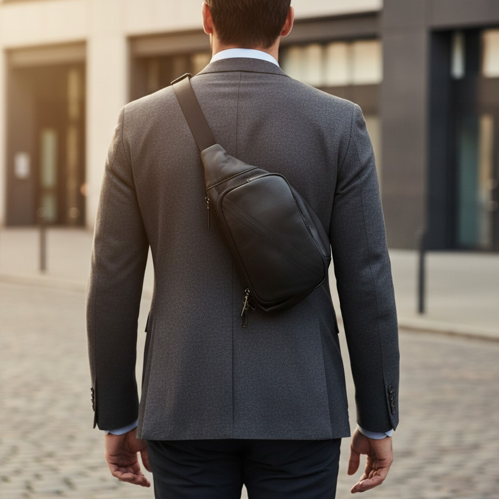 Bandolera de Cuero Genuino – Black