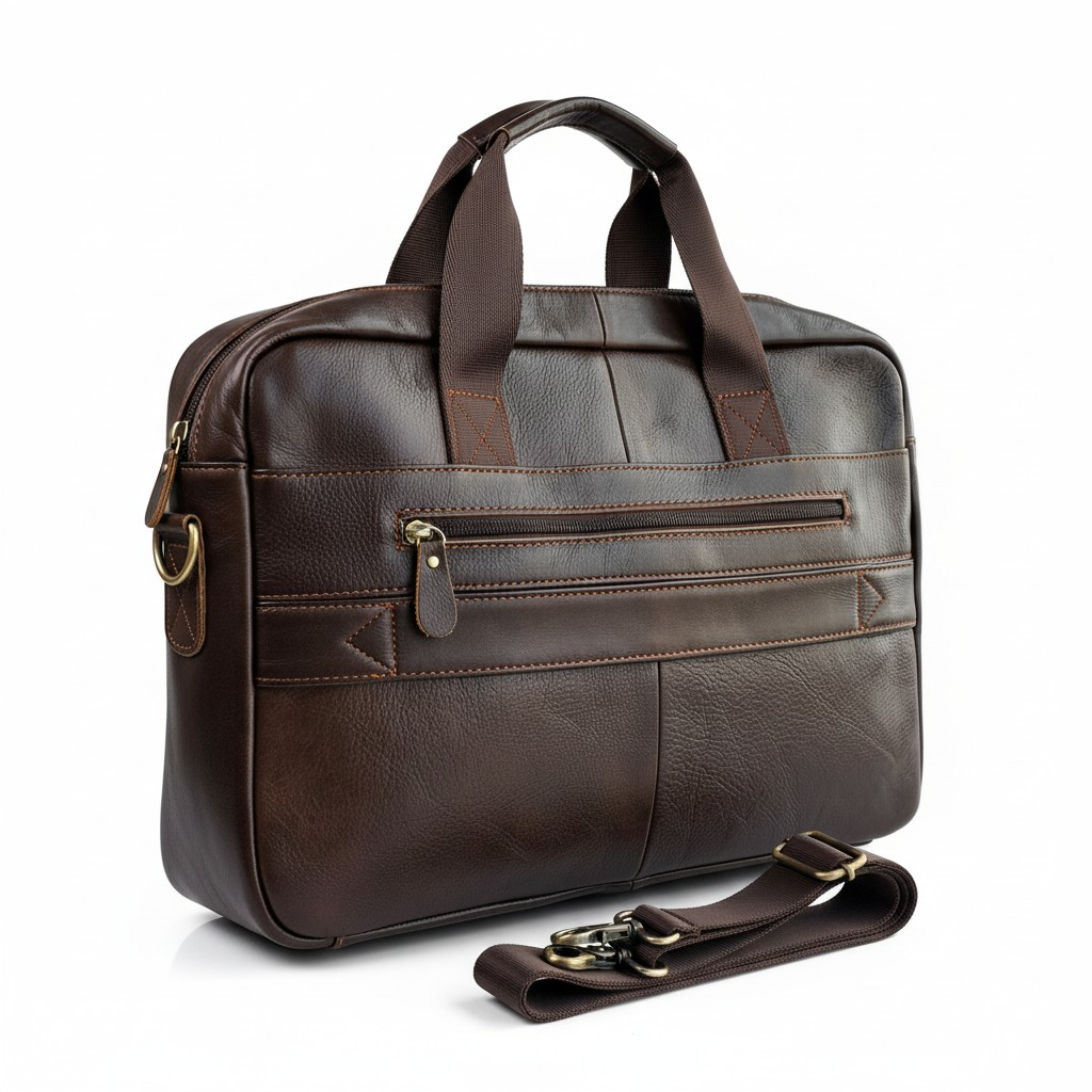 Bolso Maletín de Cuero Genuino "Voyager" – Darkcoffee