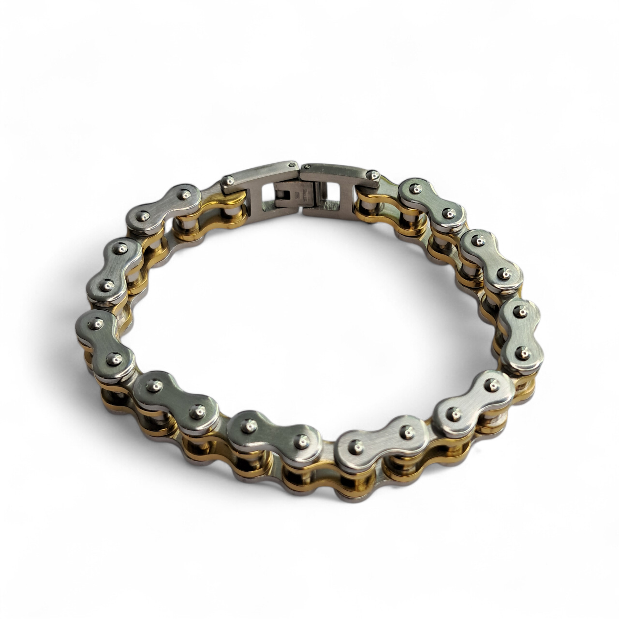 Pulsera Acero 316L "Bike Chain" – Silver Gold