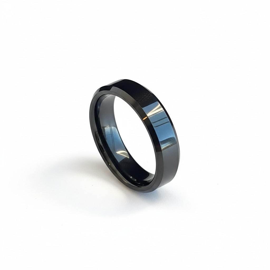 Anillo de Carburo Tungsteno – Pulido Black