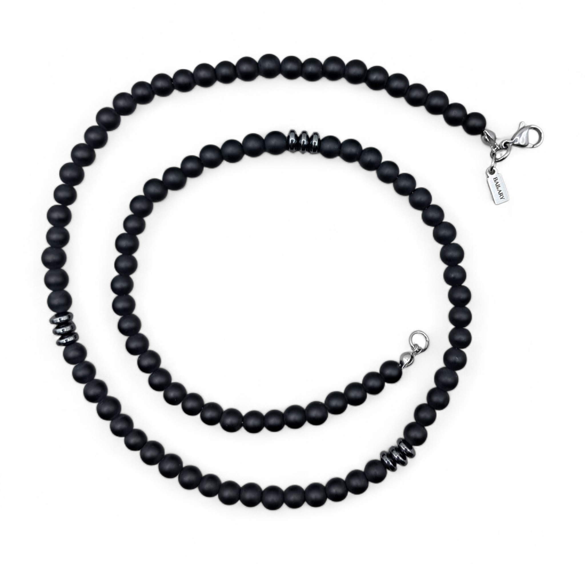 Collar Piedras Naturales – Ónix Mate y Hematita