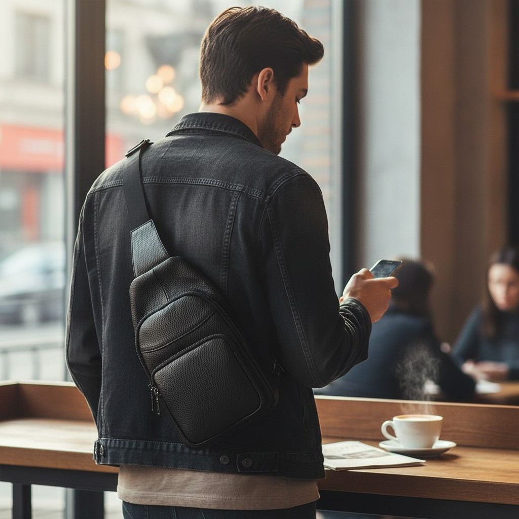 Bandolera Prime de Cuero Genuino – Black