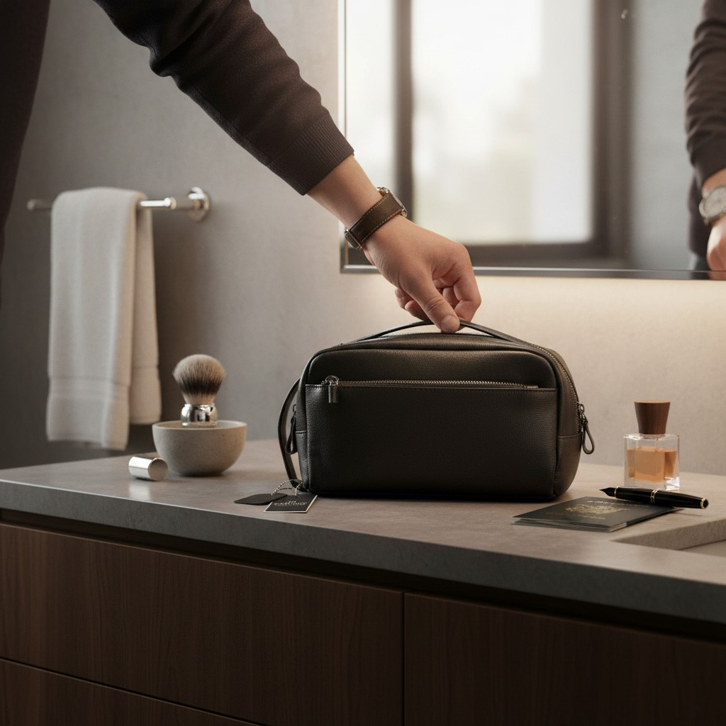 Bolso de Mano de Cuero Genuino – Black