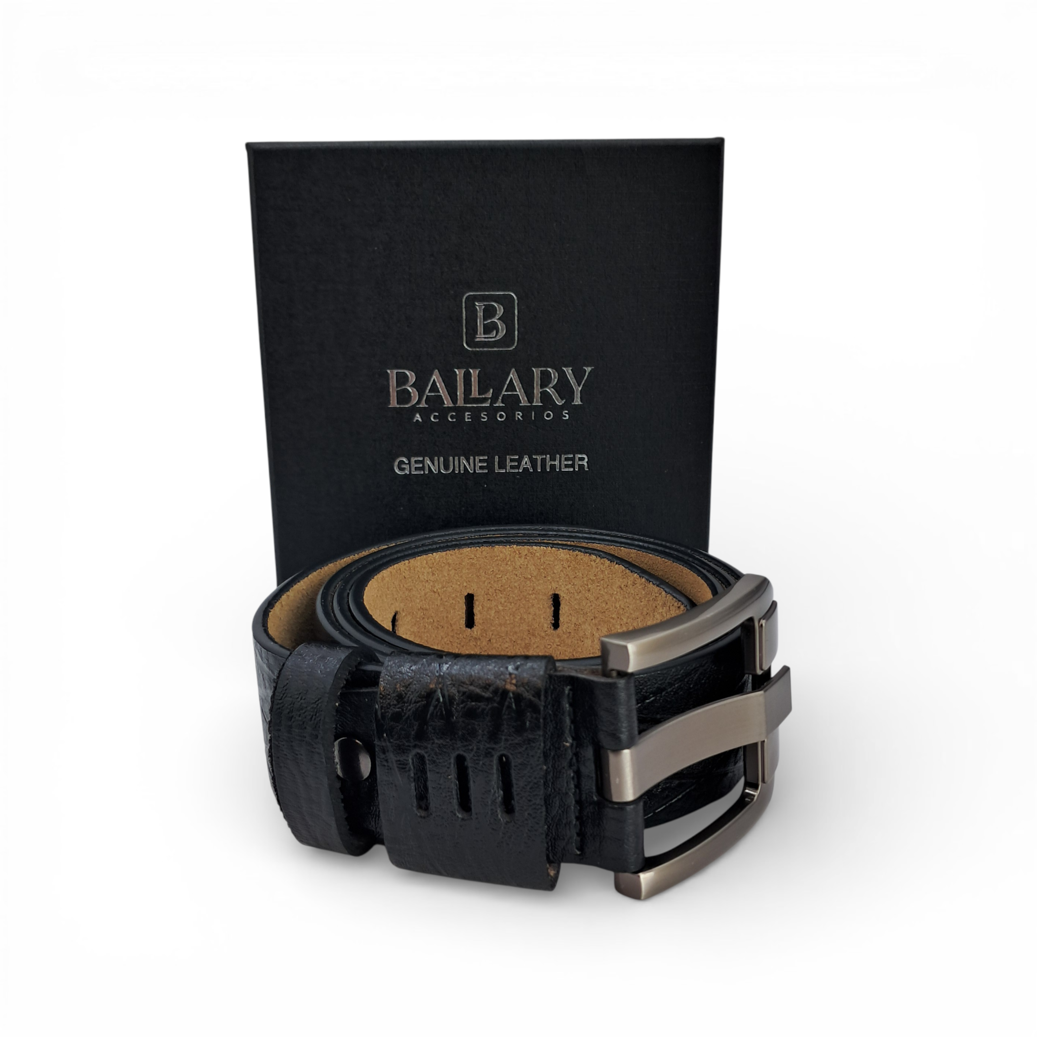 Cinturón de Cuero Genuino, Diseño Entrecruzado – Black
