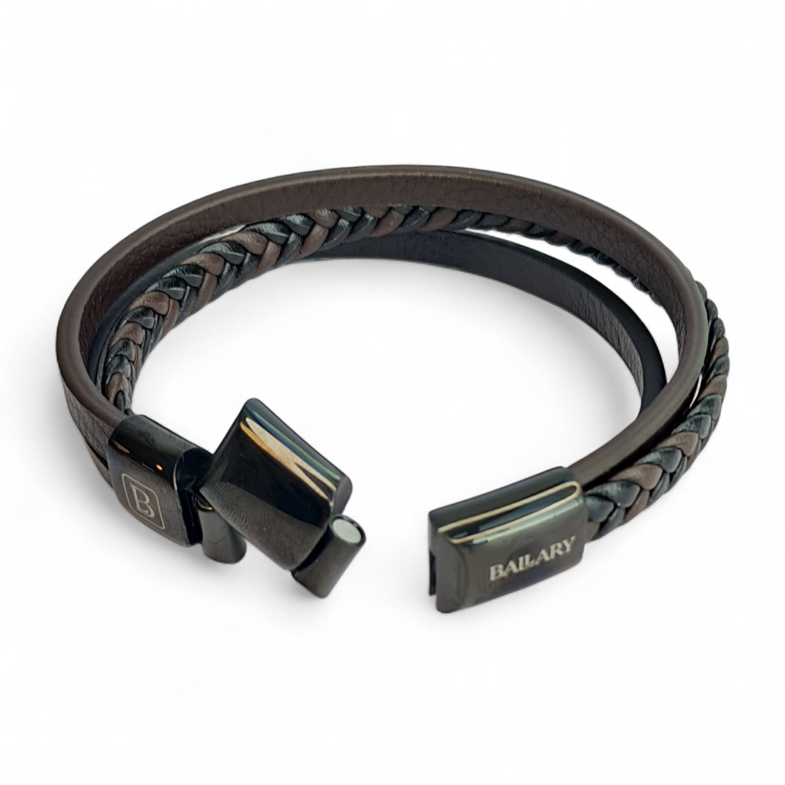 Pulsera Cuero Genuino "Trenzado Simple" – Triple Hebra + Cierre Ajustable