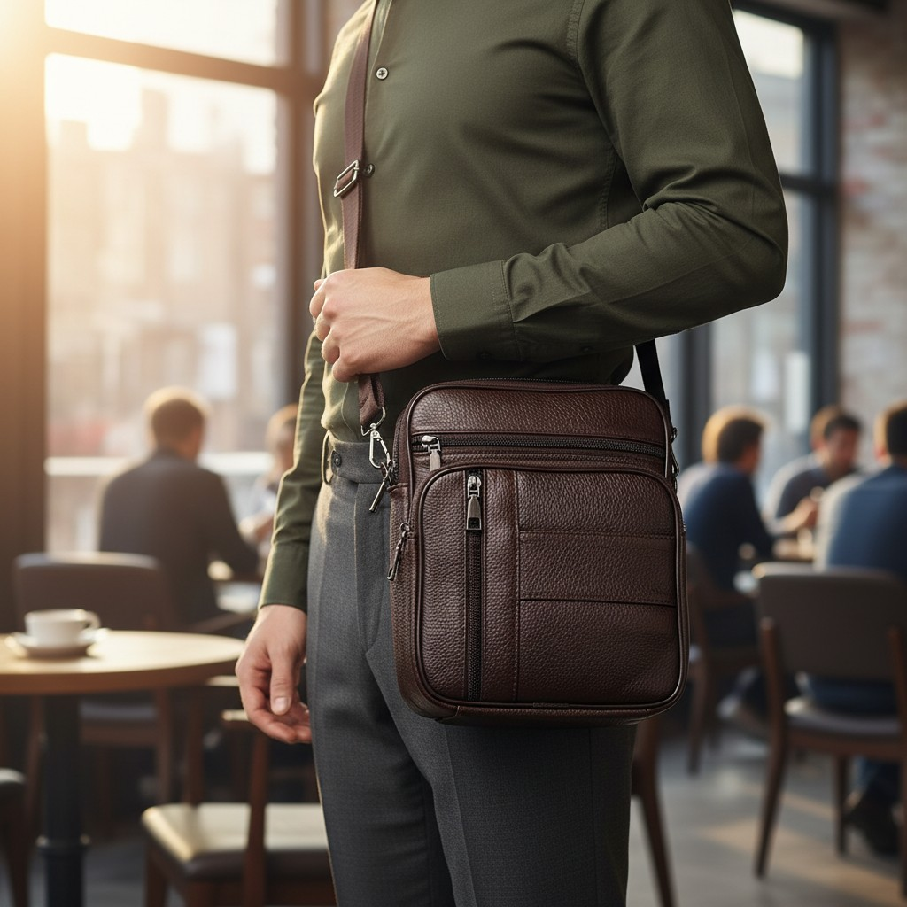 Bolso Mensajero de Cuero Genuino "Legacy" – Coffee