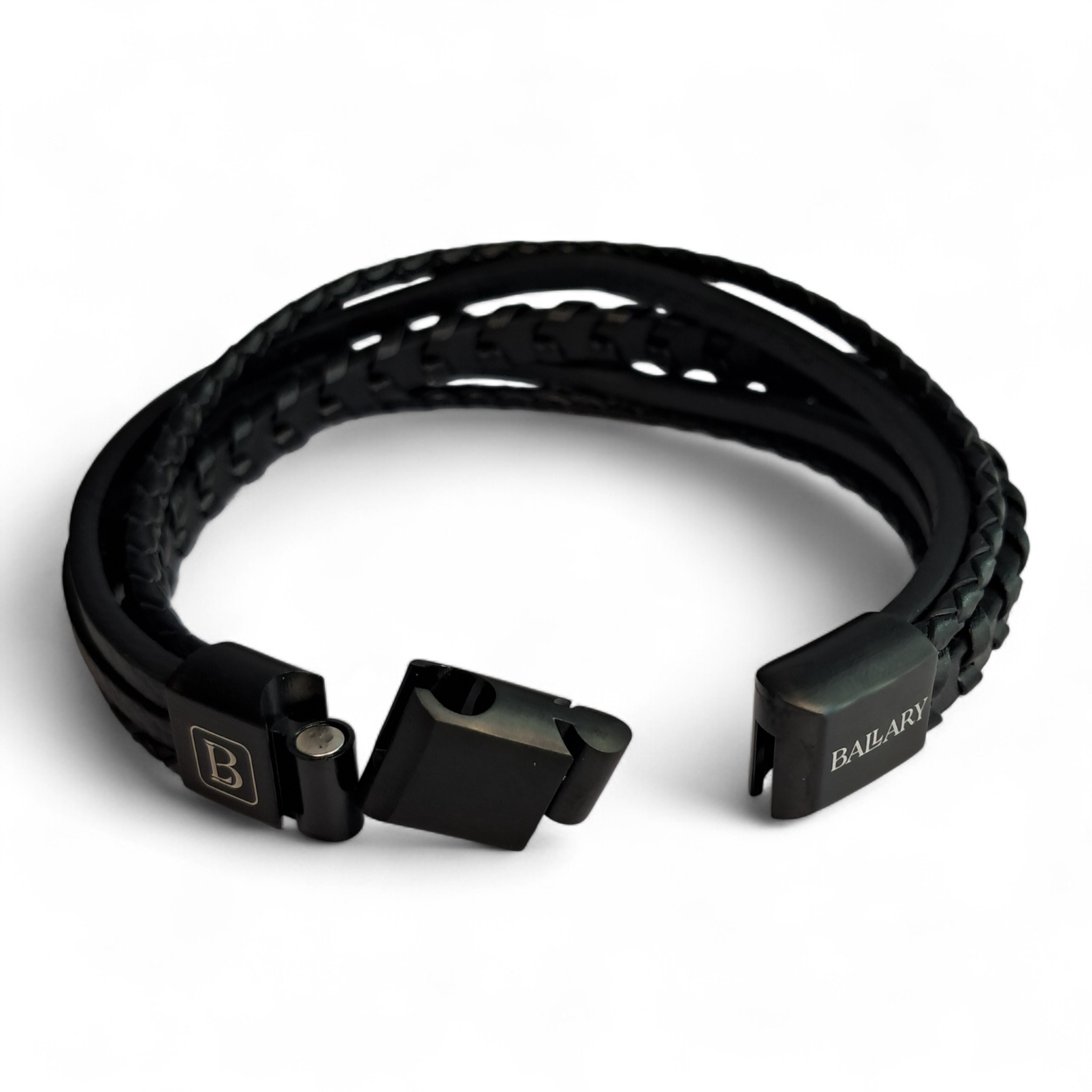 Pulsera Cuero Genuino "Quinto Elemento" – Pulsera Quíntuple + Cierre Ajustable