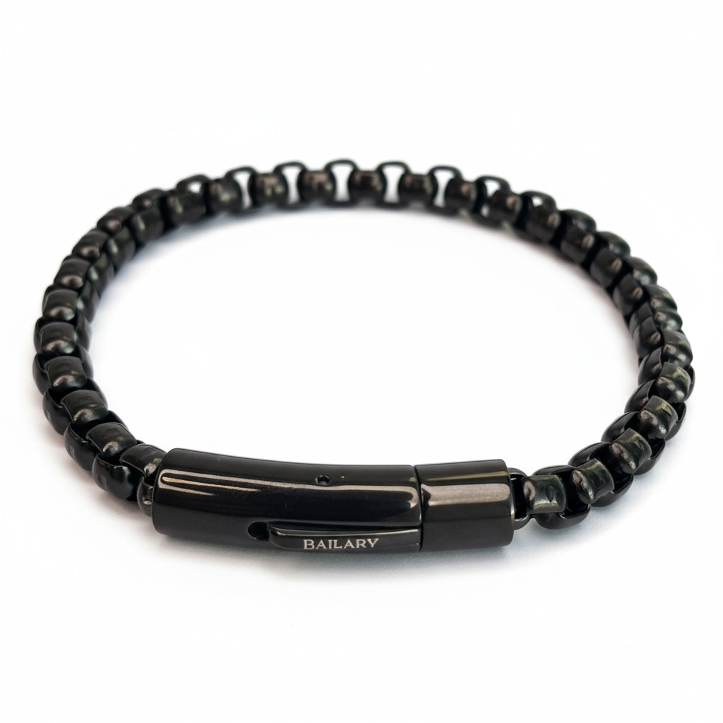 Pulsera Acero 316L Cadena Maciza – Black