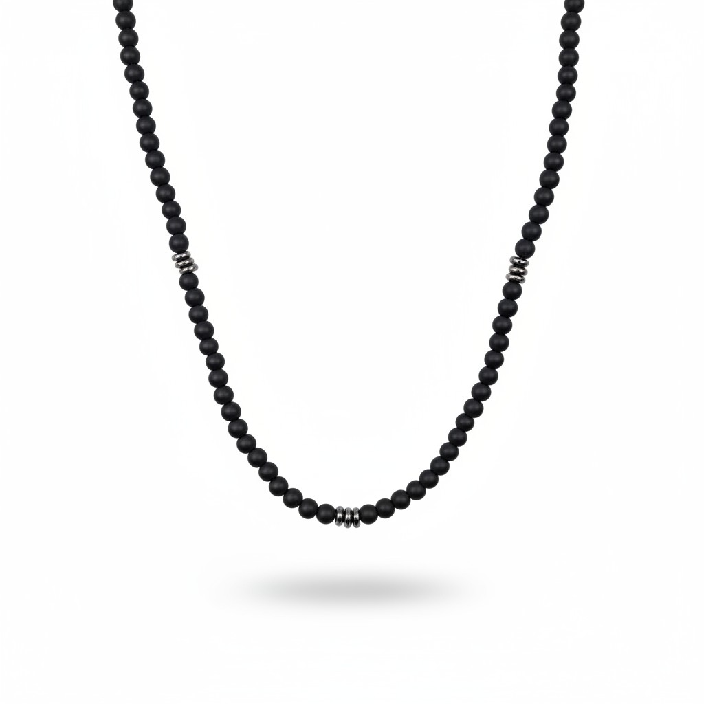 Collar Piedras Naturales – Ónix Mate y Hematita