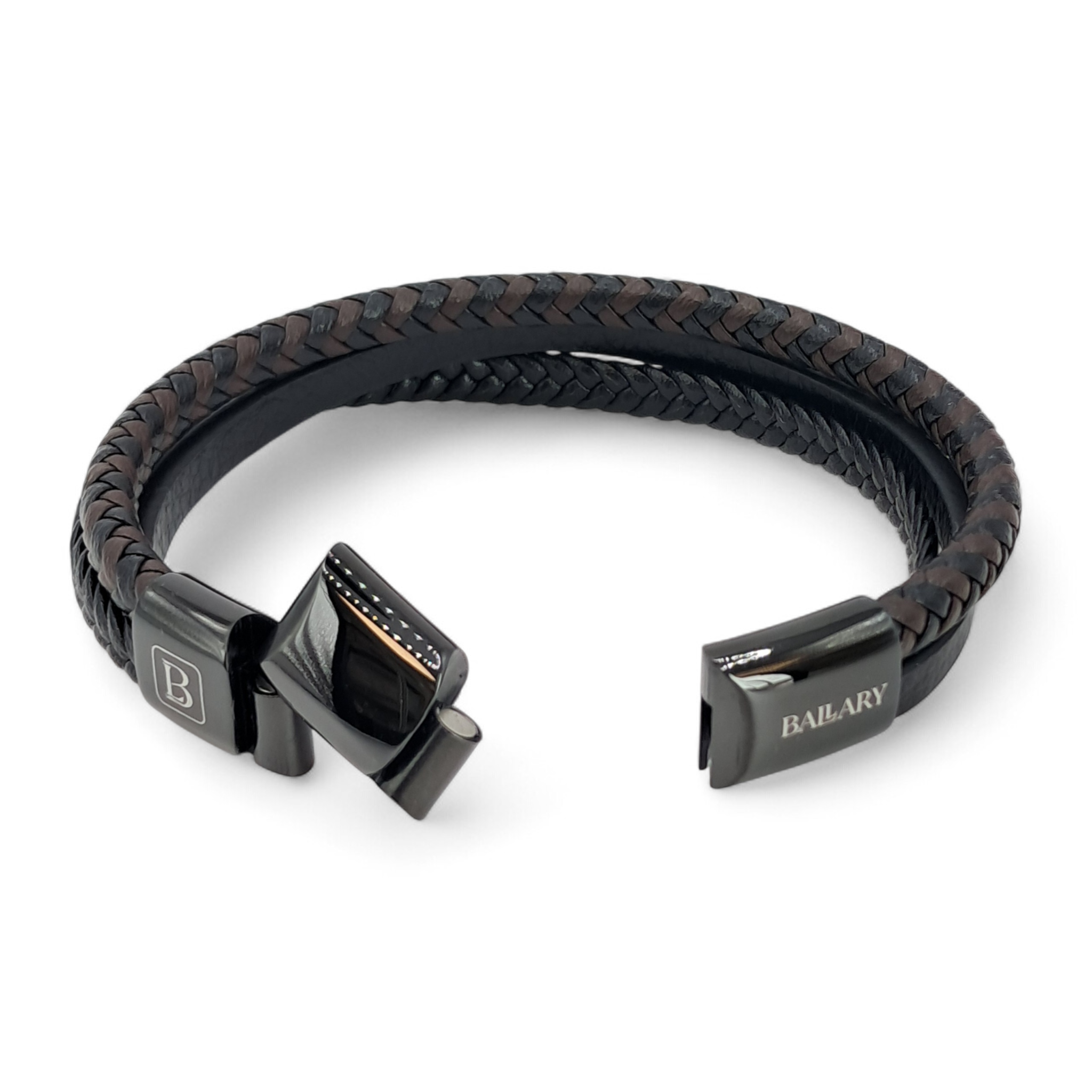 Pulsera Cuero Genuino "Doble Trenzado" – Triple Hebra + Cierre Ajustable