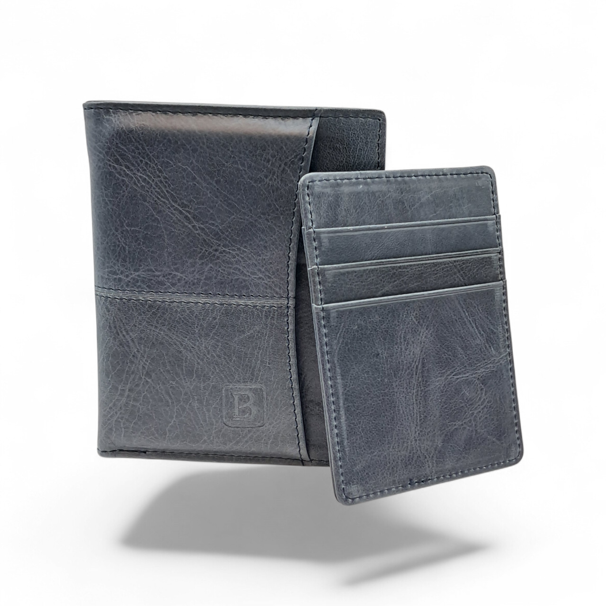 Billetera de Cuero Genuino con Tarjetero Extraíble – Blue