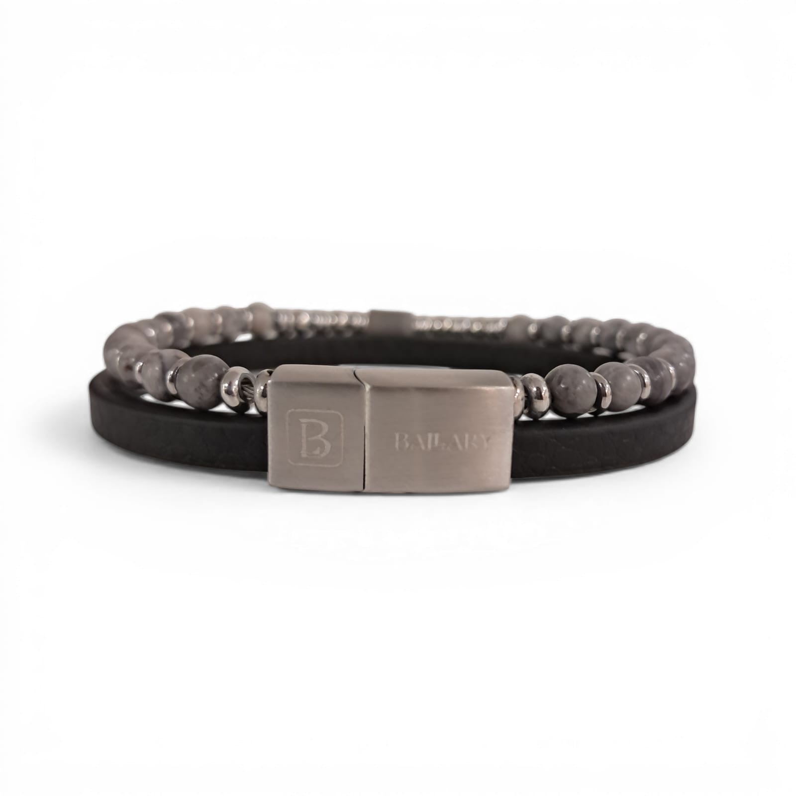 Pulsera Cuero Genuino "Urban Dual" – Cuero y Acero + Cierre Imantado Ajustable