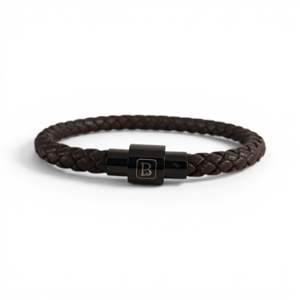 Pulsera Cuero Genuino "Elemental Braided" – Brown