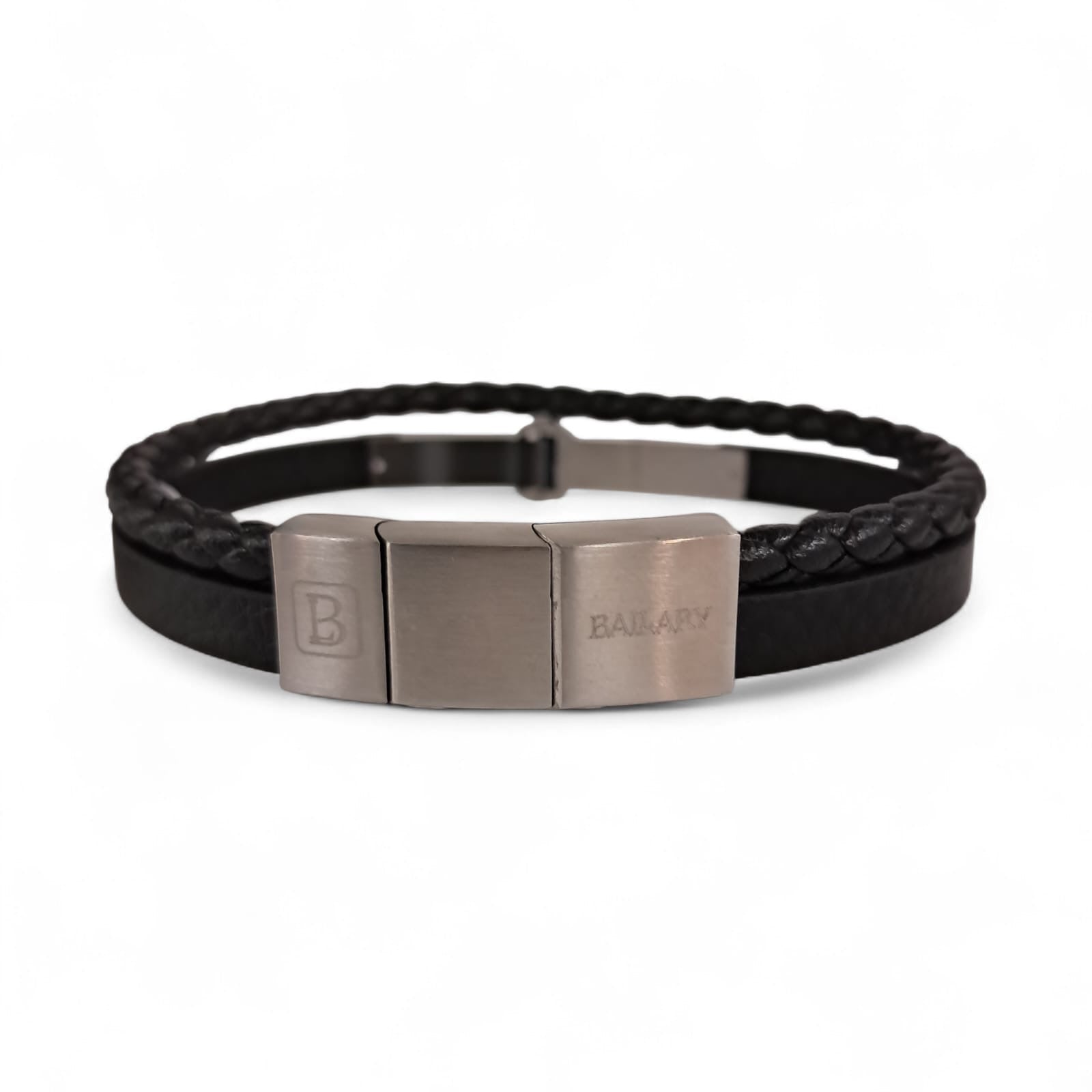 Pulsera Cuero Genuino "Urban Dual" – Cuero y Acero + Cierre Imantado Ajustable