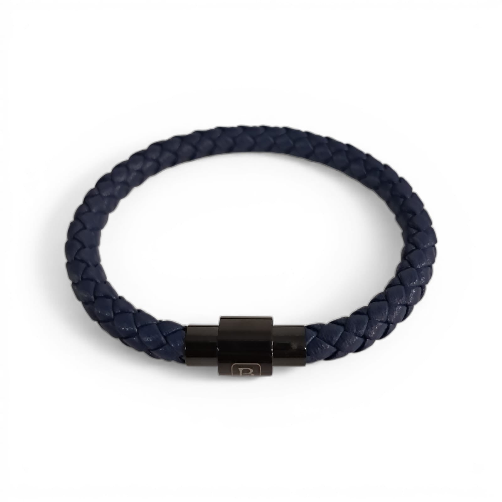 Pulsera Cuero Genuino "Elemental Braided" – Blue