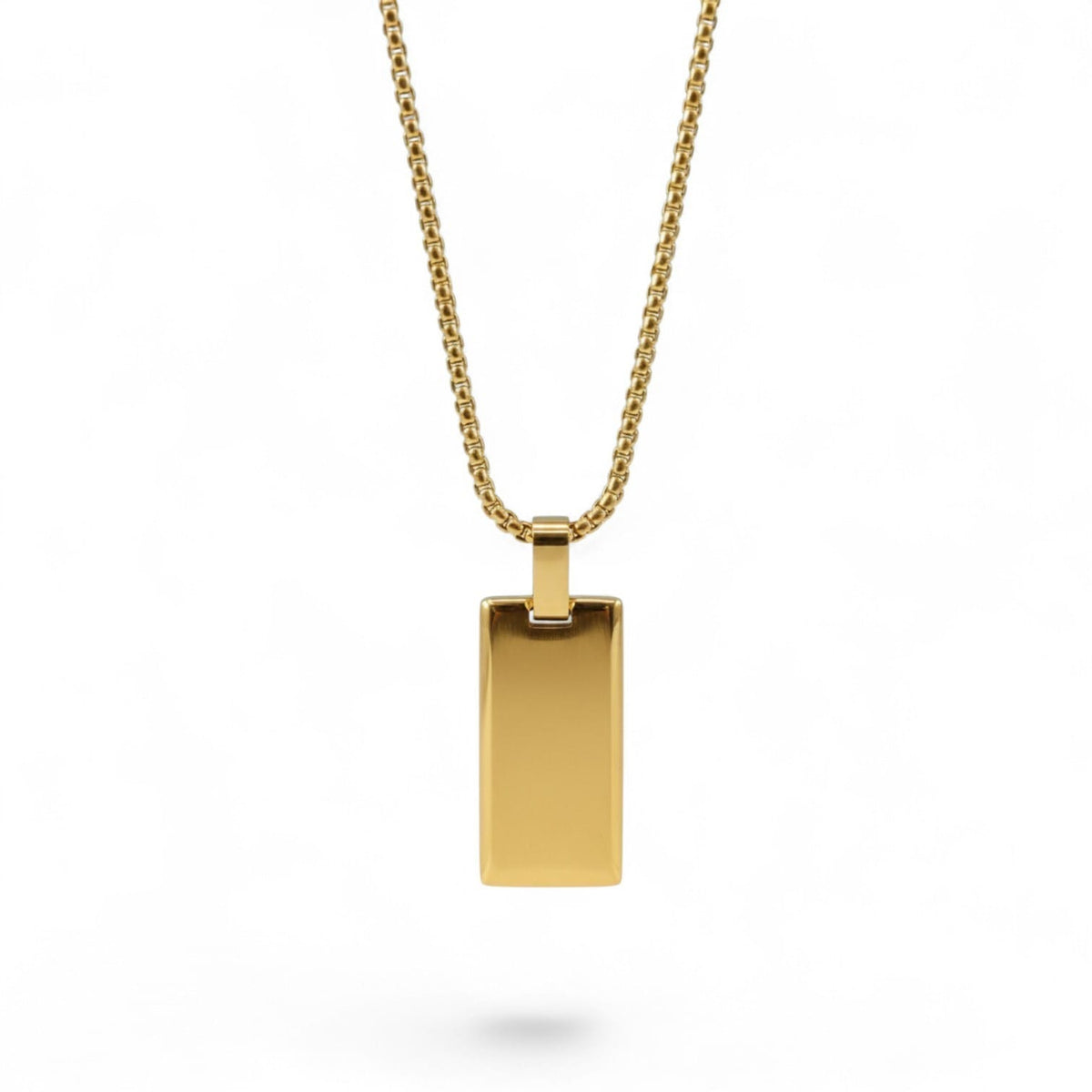 Collar Acero 316L – Placa Táctica– Gold Edition