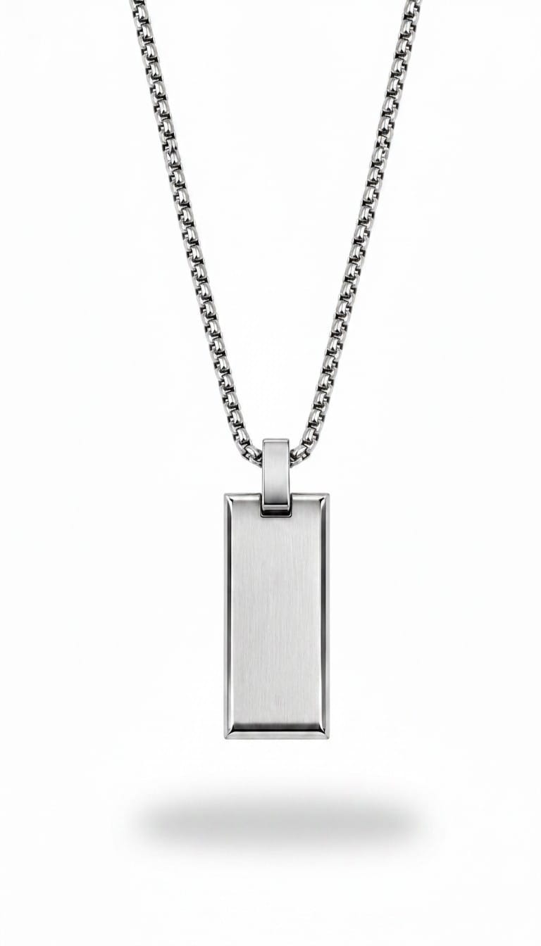 Collar Acero 316L – Placa Táctica– Silver Edition