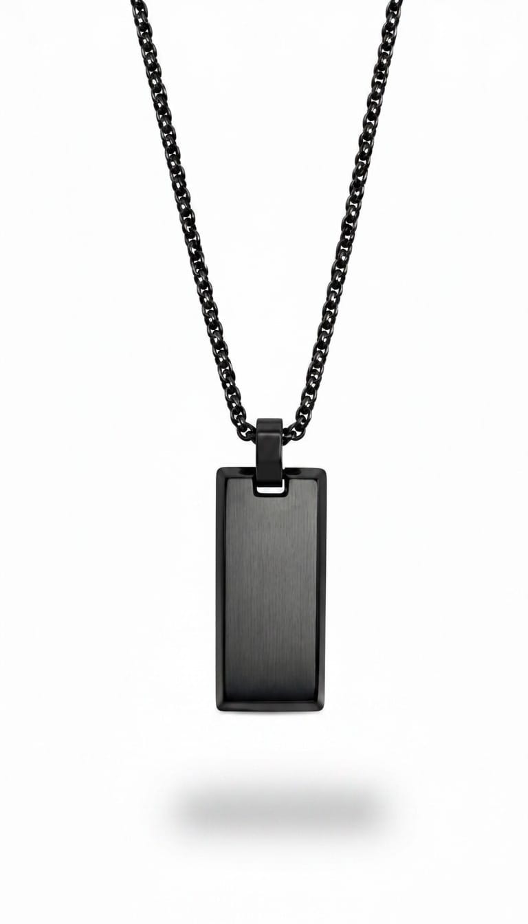 Collar Acero 316L – Placa Táctica– Shadow Edition Black
