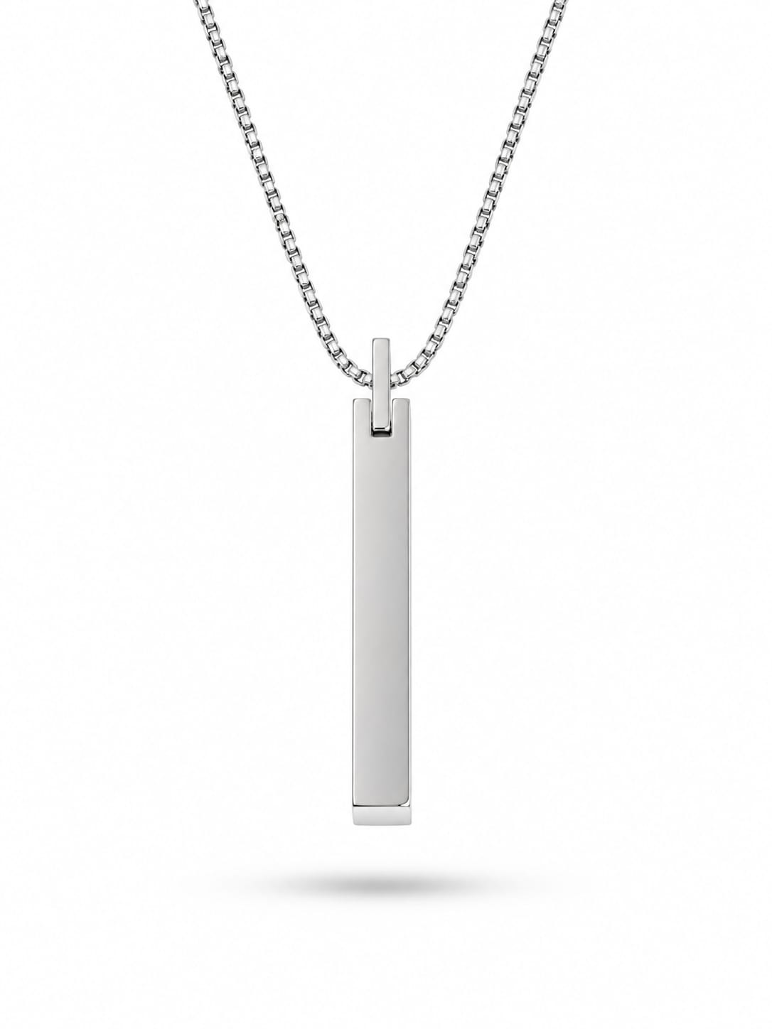 Collar Acero 316L – Barra Minimalista Silver– Silver Steel