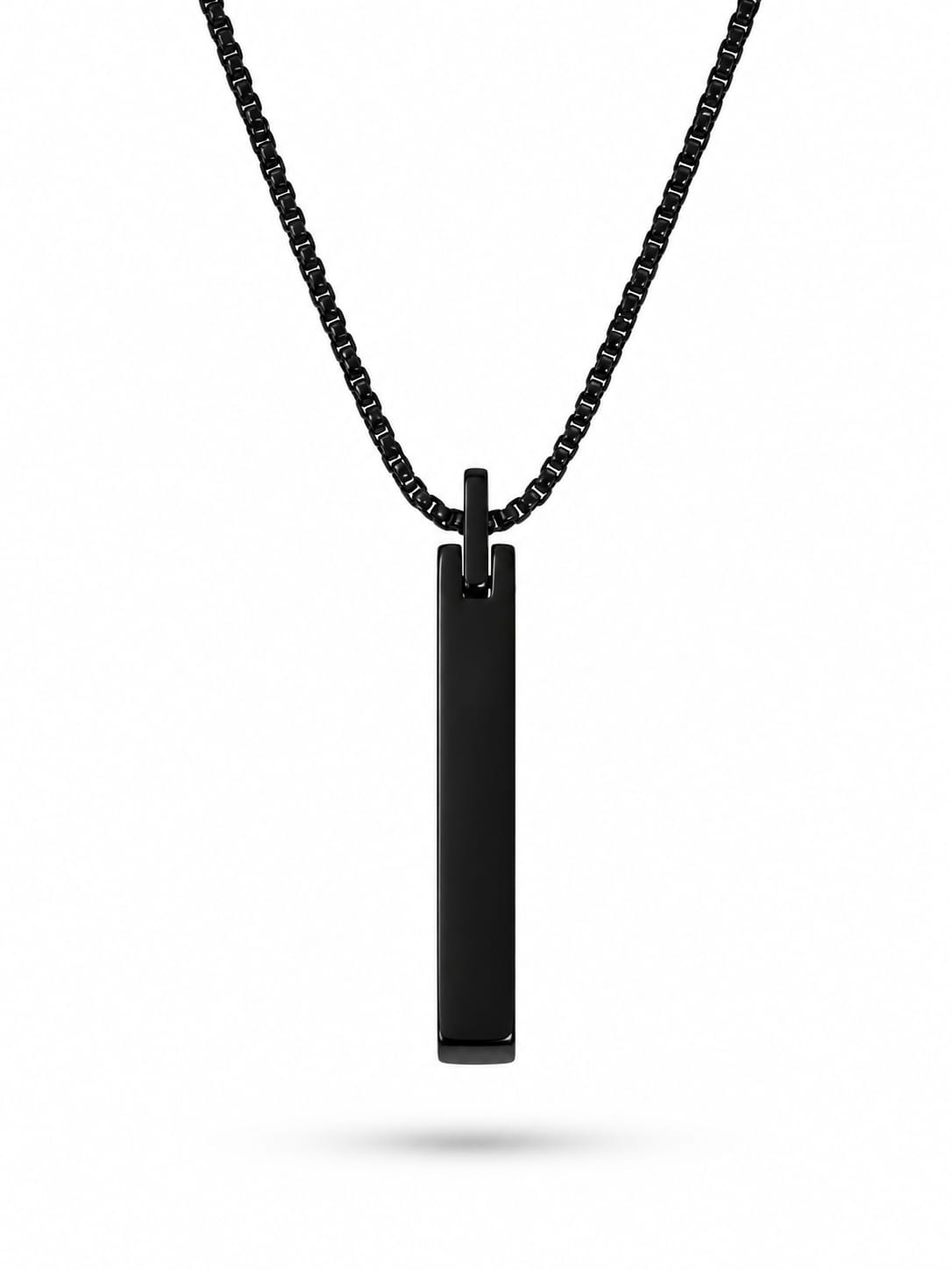 Collar Acero 316L – Barra Minimalista Black– Black Edition