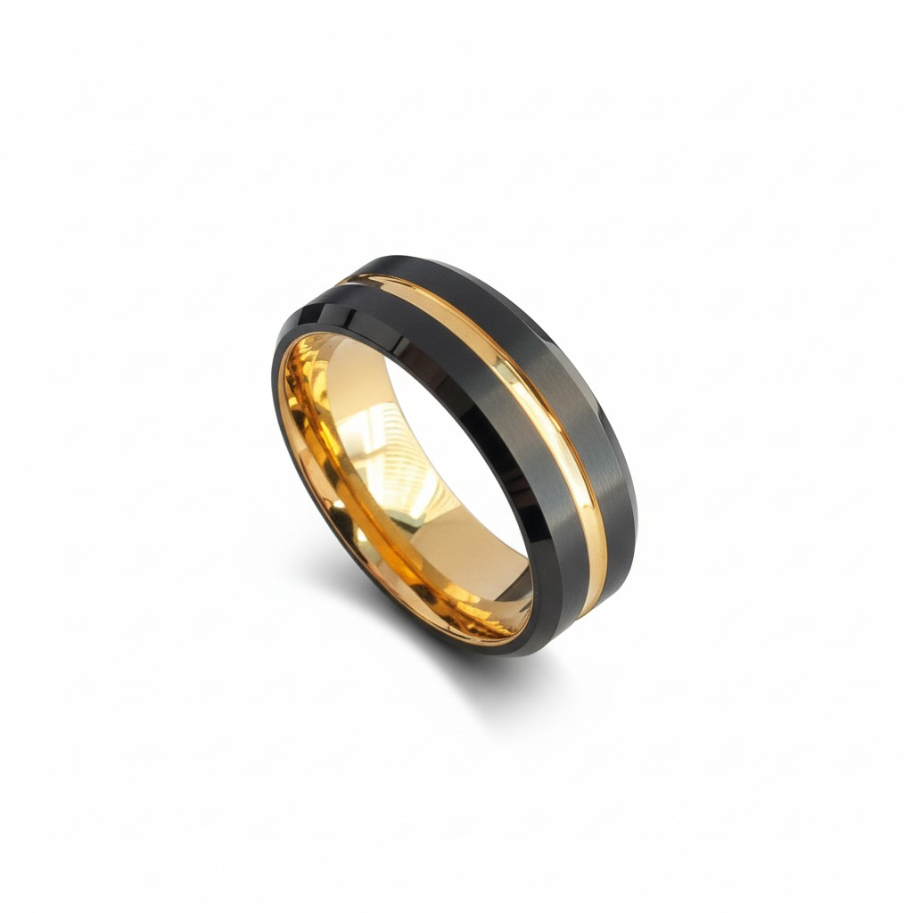 Anillo de Carburo Tungsteno – Black Gold