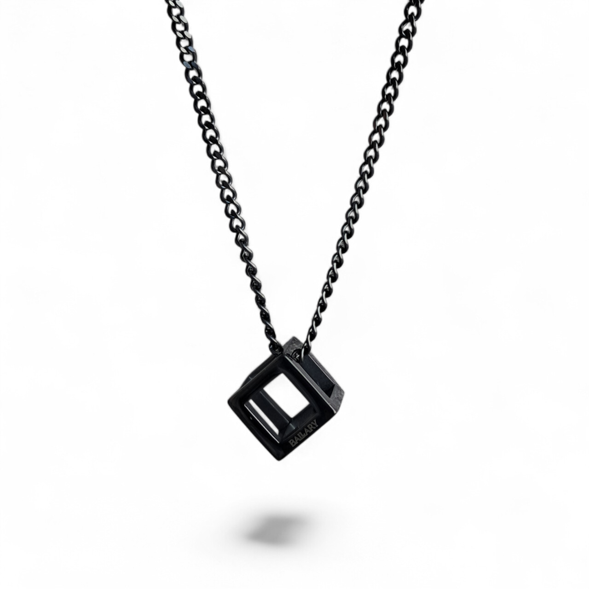 Collar Acero 316L  – "Cube" black