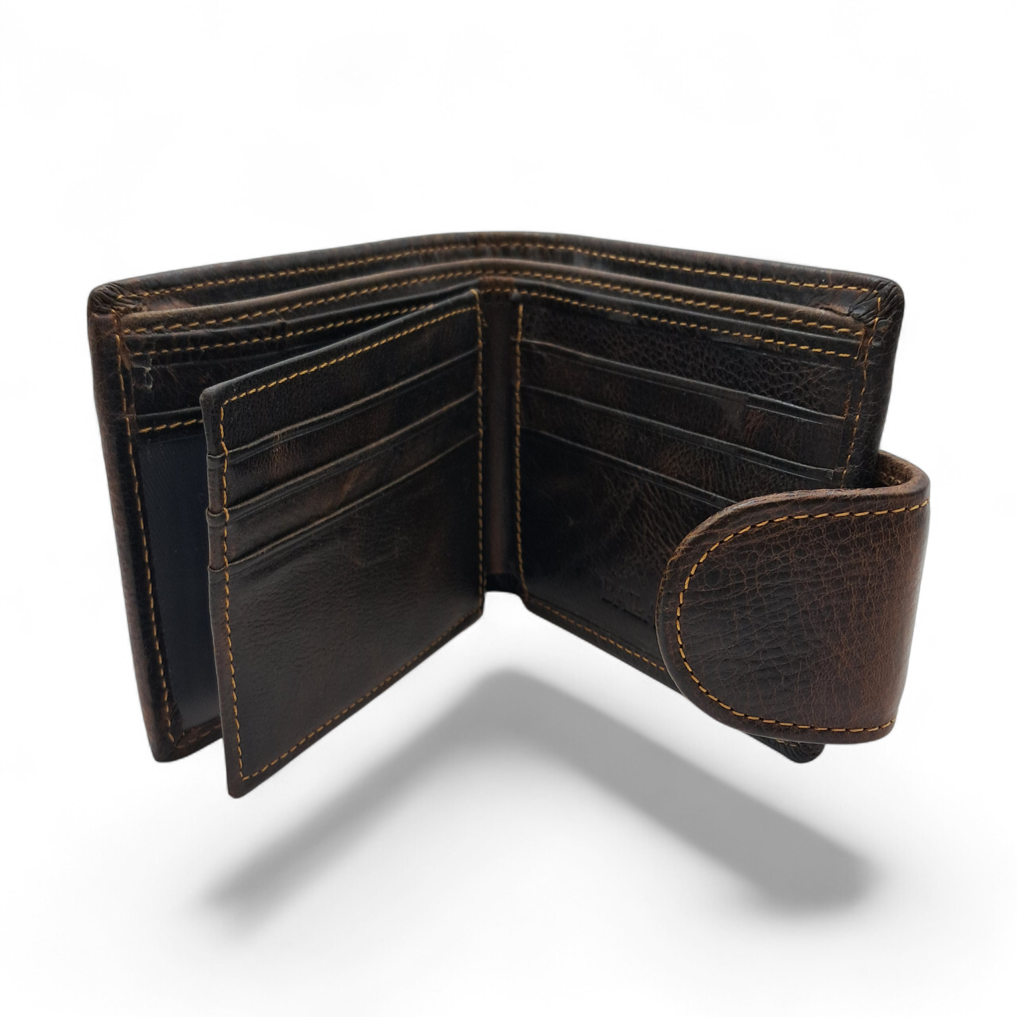 Billetera de Cuero Genuino Texturado – Coffee