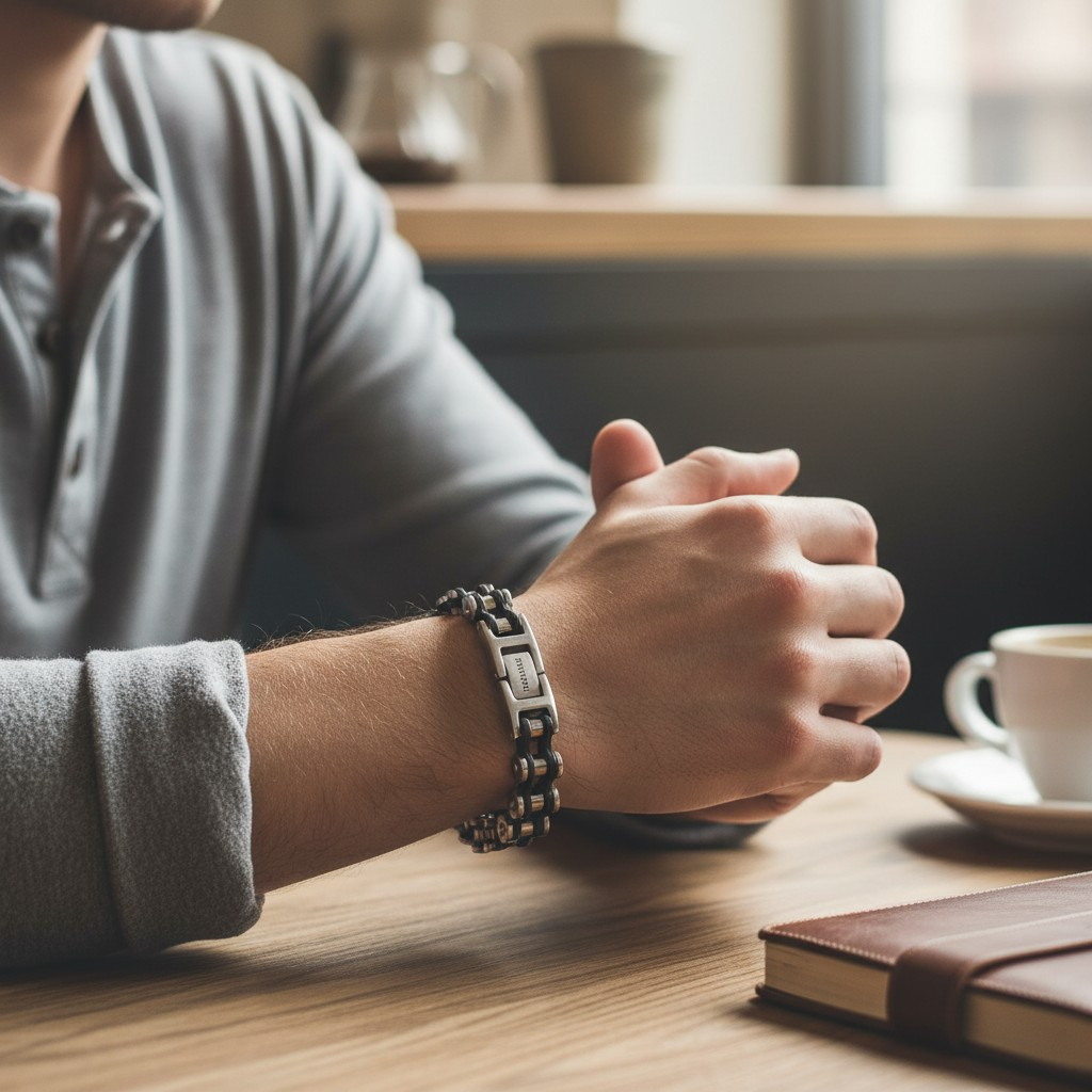 Pulsera Acero 316L "Bike Chain" – Silver Black