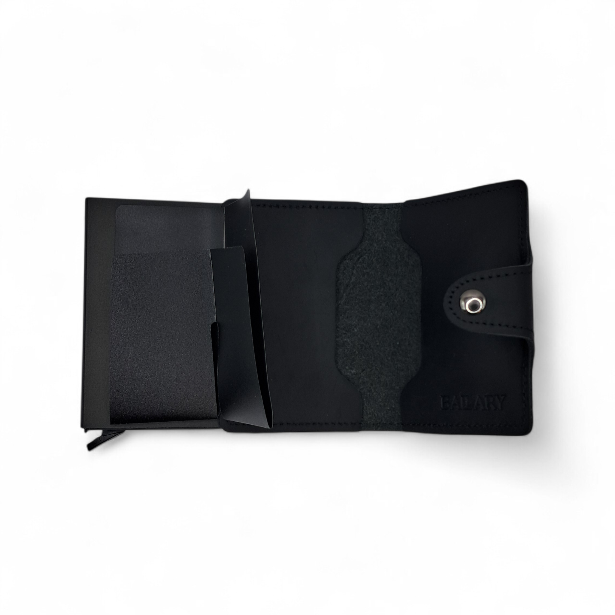 Billetera de Cuero Genuino – Tarjetero de Doble Hoja con Broche