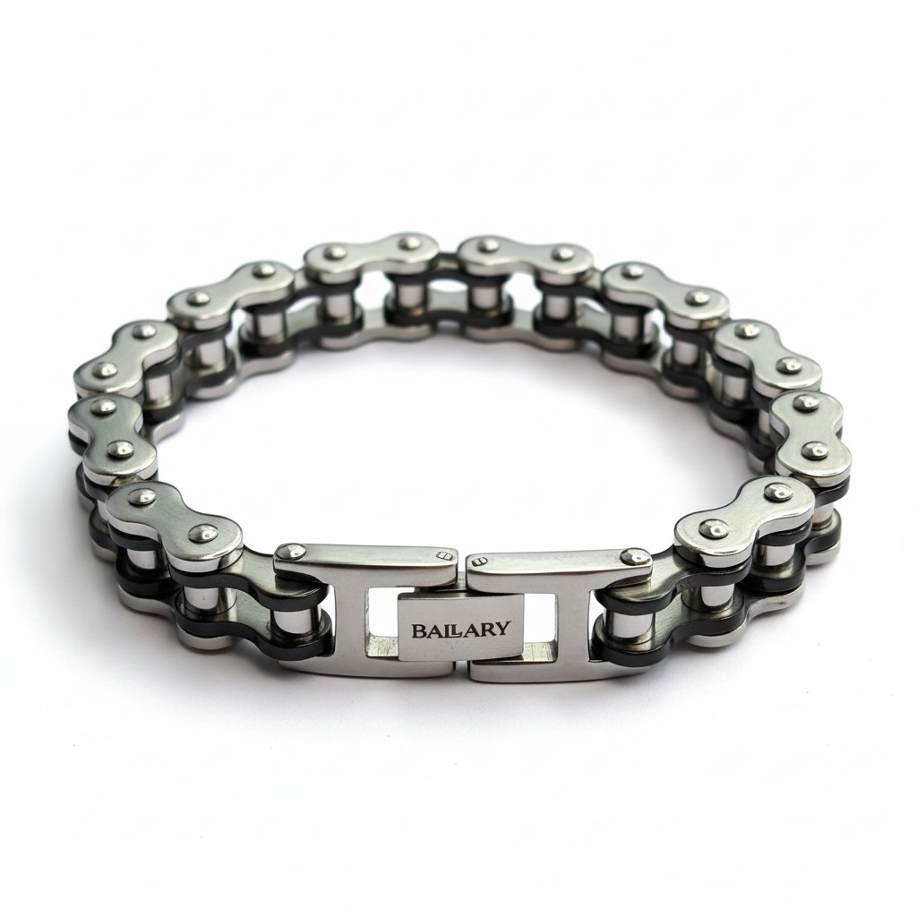 Pulsera Acero 316L "Bike Chain" – Silver Black