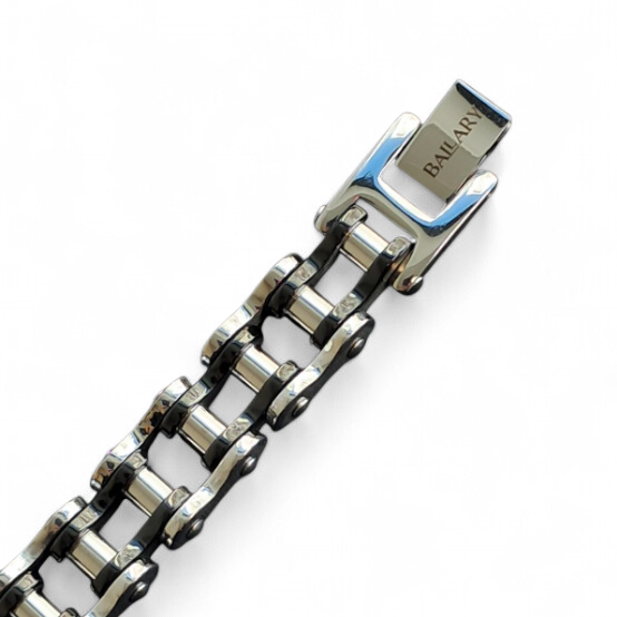 Pulsera Acero 316L "Bike Chain" – Silver Black